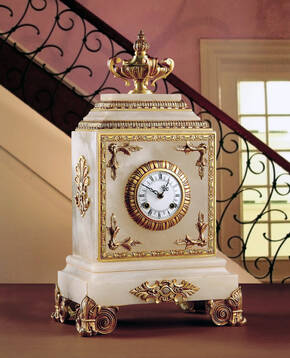 M-A120 White Alabaster Clock