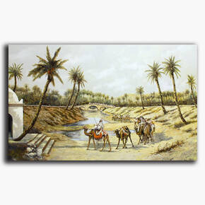 AN-13-35 Original oil painting - Desert oasis