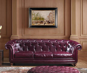 OR-247-3S Traditional Tuxedo Leather Sofa