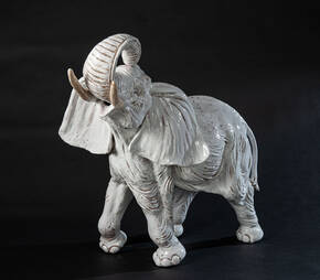 CEC-28 White Terracotta Elephant