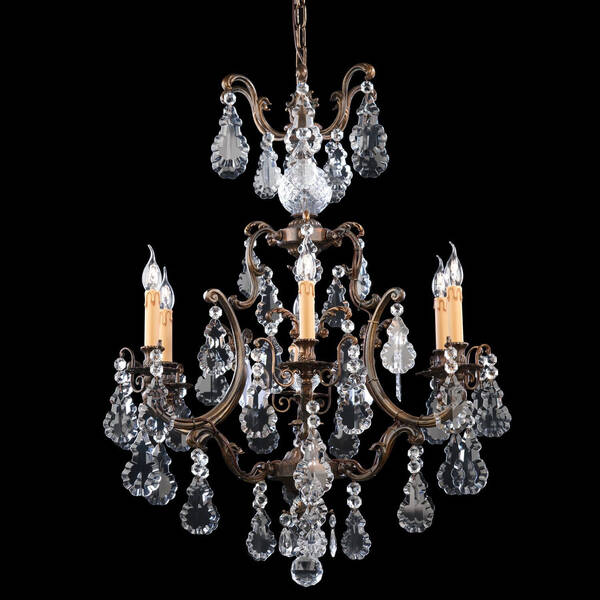 BL-140 Six-Light Rococo Crystal Chandelier