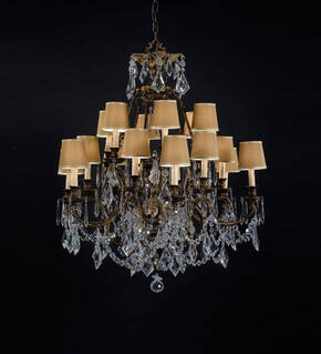 BL-208 18-Light Crystal Chandelier with Shades