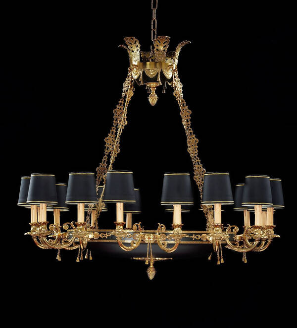 BL-357 Empire Chandelier with Black Shades