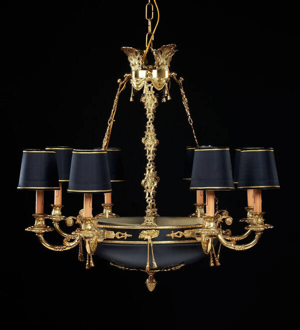 BL-358 Empire Chandelier with Black Shades